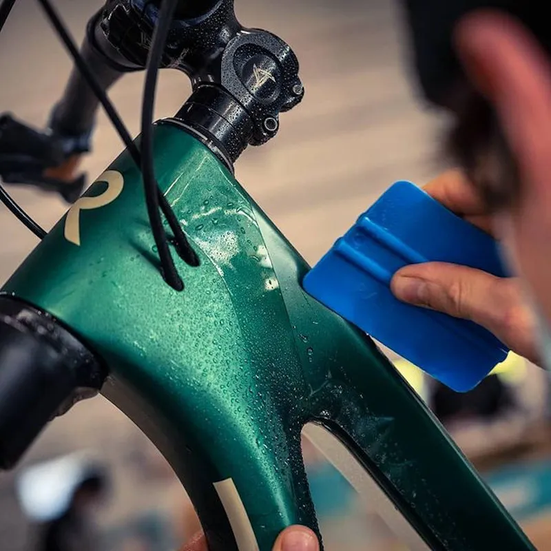 Bike frame being protected with protection film